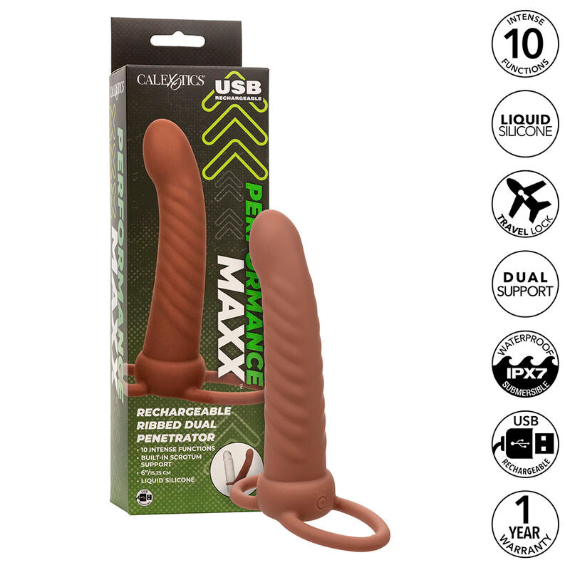 Comprar CALEXOTICS Maxx Doble Acanalado – Juguete Erótico Con 10 Modos De Vibración-Noxtic