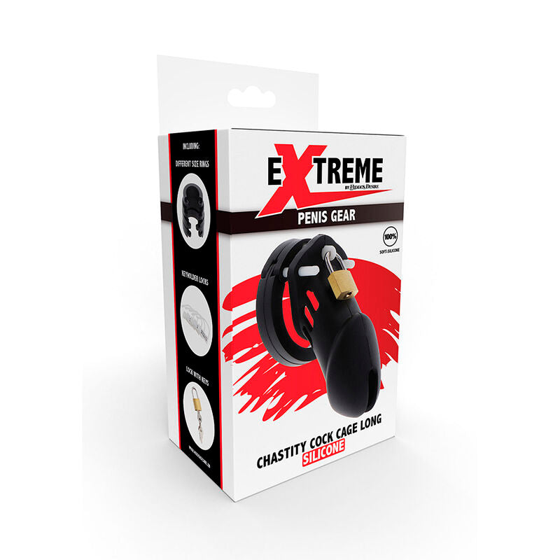 Comprar HIDDEN DESIRE Jaula De Castidad Silicona Talla L Negra – Diseño Ergonómico Para Control Y Conexión Intima-Noxtic