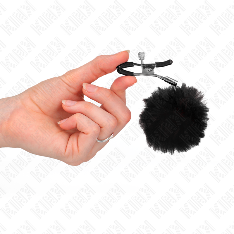 Comprar KINK Pinzas Para Pezones Con Pompón Negro 6 Cm – Accesorio Elegante Para Estimulación Sensual-Noxtic
