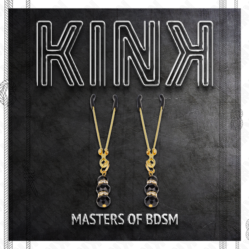 Comprar KINK Pinzas Para Pezones Doradas Con Triple Bola De Vidrio – Diseño Elegante Para Una Experiencia Sensorial Única-Noxtic