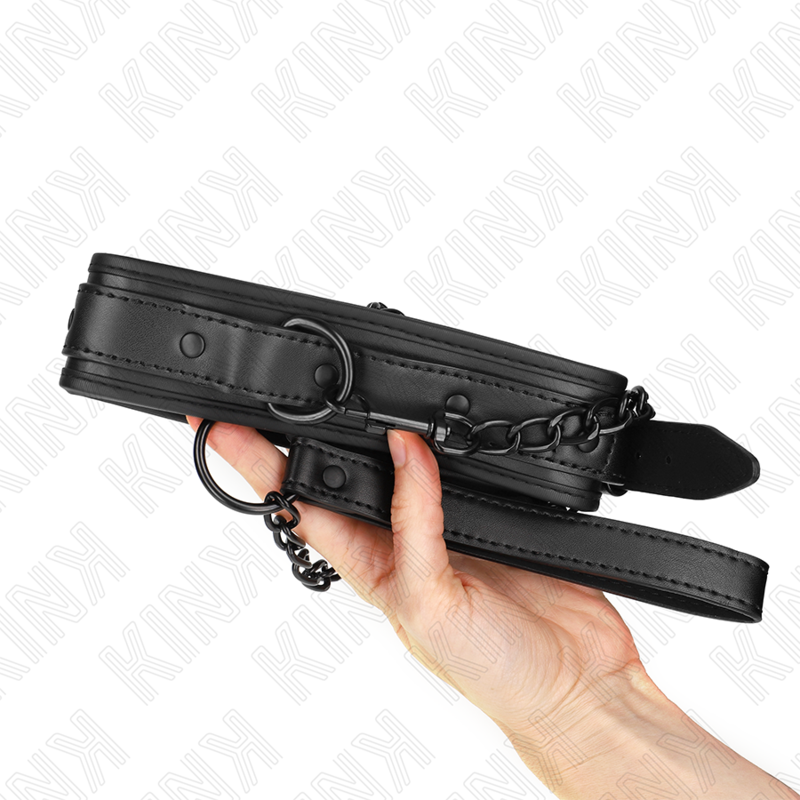 KINK - NECK WITH LEASH 78 CM NEOPRENE BONDAGE MODEL 2 ADJUSTABLE 37.5 X 49.5 CM