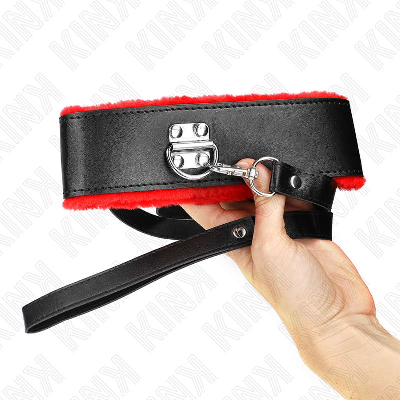 Comprar KINK Collar Con Correa Rojo De Piel – Diseño Ajustable Para Libertad Sensorial-Noxtic