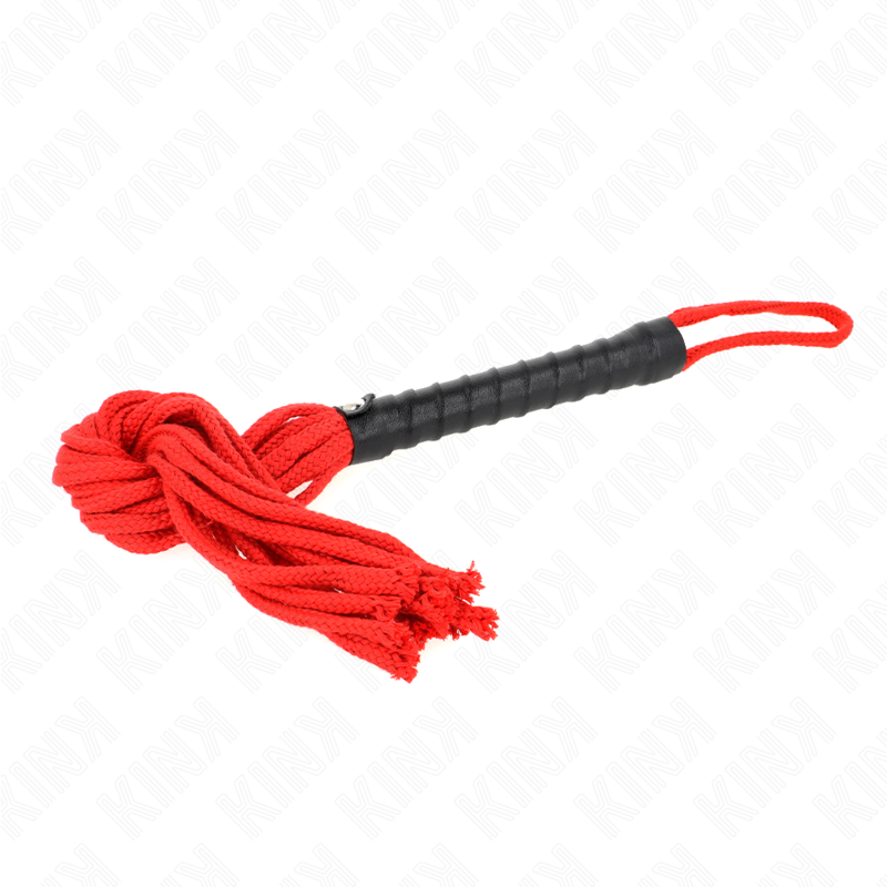 KINK Látigo De Cuerda Rojo 56 Cm – Accesorio BDSM Con Diseño Atractivo Para Experiencias Emocionantes