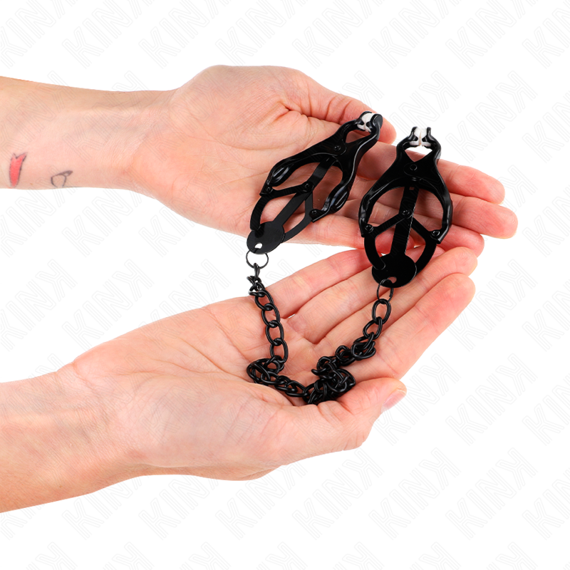 Comprar KINK Pinzas Para Pezones Estilo Japonés Con Cadena Negra – Estimulación Delicada Para Placer Intimo-Noxtic