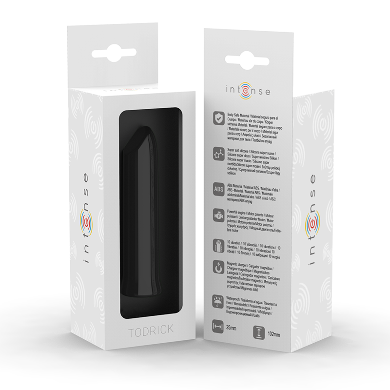 Proiettile stimolante INTENSE Todrick Black – Design compatto per il piacere intimo