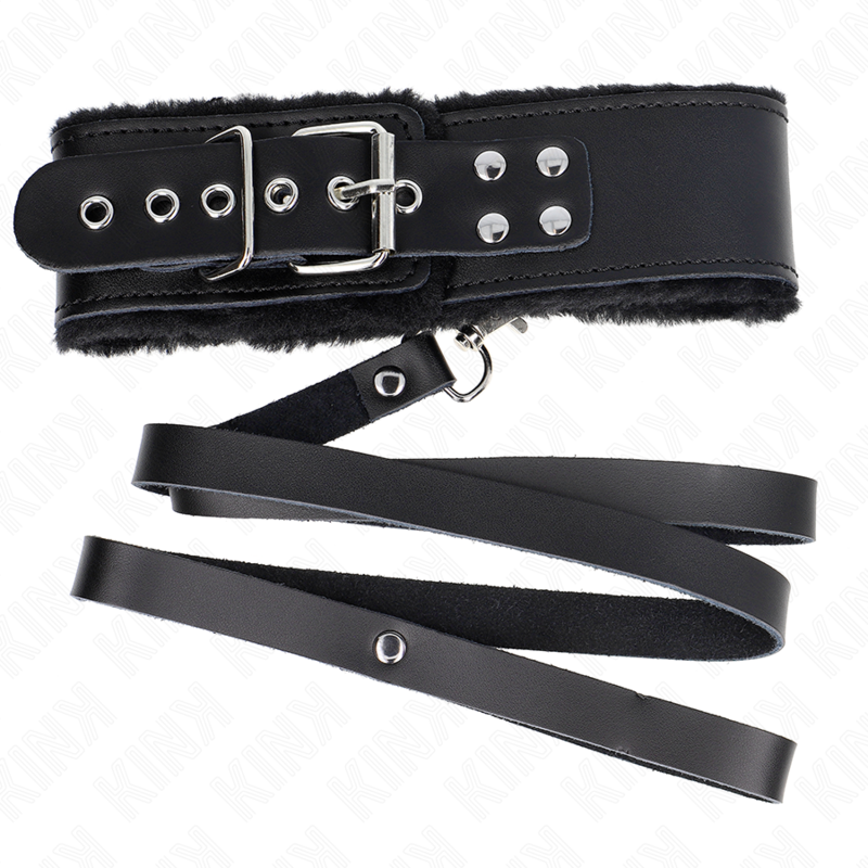 Comprar KINK Collar Con Correa De Piel Negra – Diseño Elegante Con Ajuste Personalizable De 40 A 48 Centímetros-Noxtic
