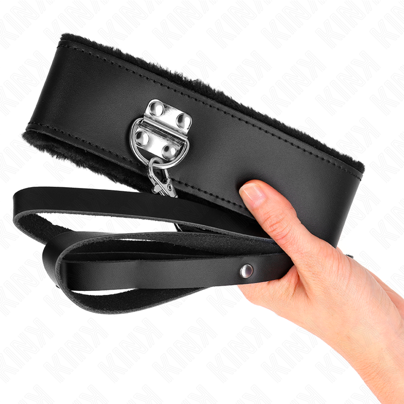 Comprar KINK Collar Con Correa De Piel Negra – Diseño Elegante Con Ajuste Personalizable De 40 A 48 Centímetros-Noxtic