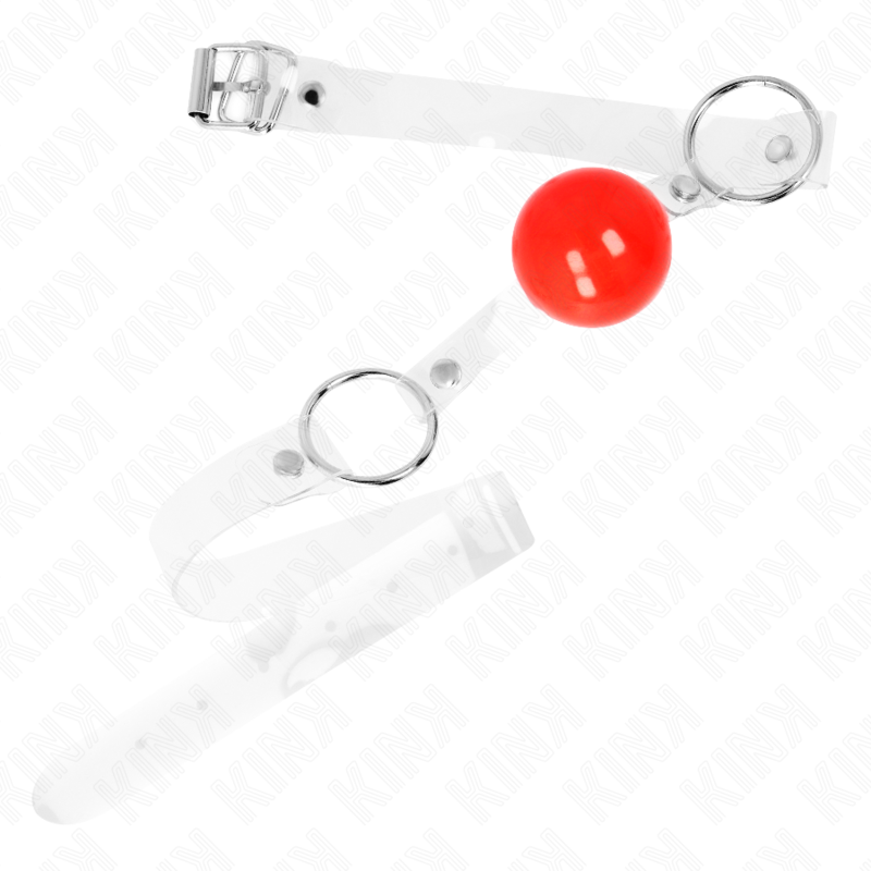 Comprar KINK Mordaza De Bola Roja De PVC Transparente – Diseño Ajustable Para Placer Sensible-Noxtic