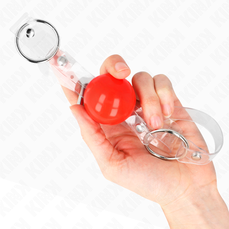 Comprar KINK Mordaza De Bola Roja De PVC Transparente – Diseño Ajustable Para Placer Sensible-Noxtic