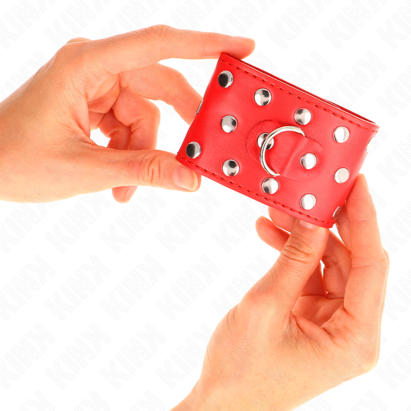 KINK Muñequeras Con Cierre A Presión Rojo – Diseño Ajustable Con Tachuelas Para Estilo Único