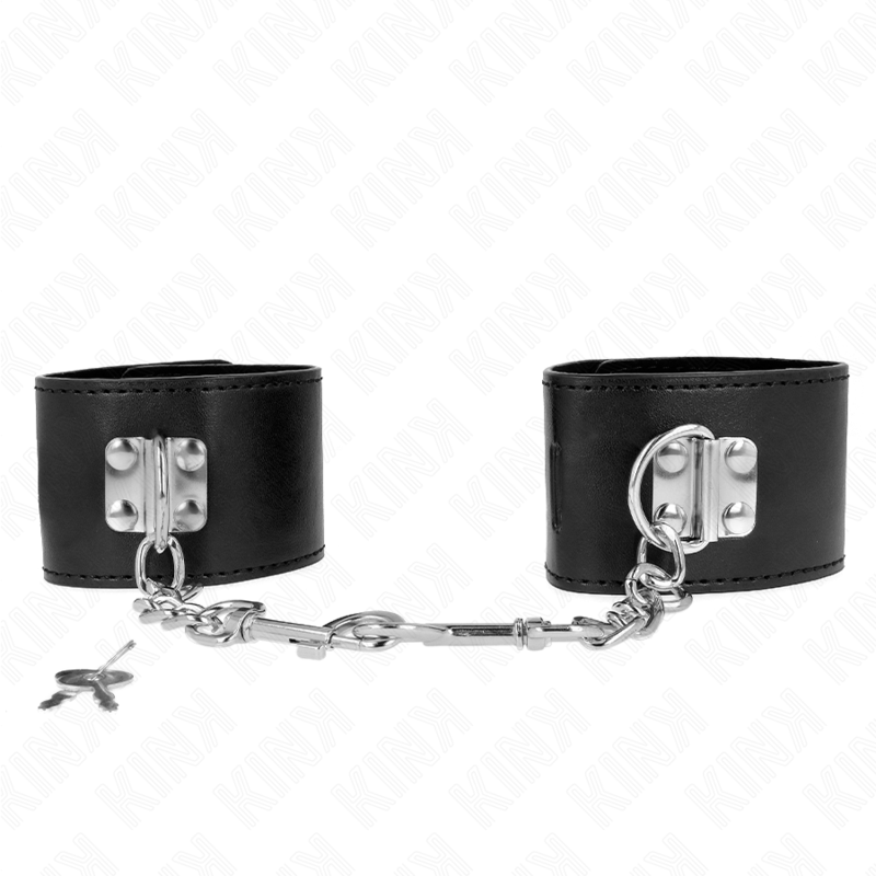 Comprar KINK Muñequeras Con Cierre Candado Negro – Diseño Ajustable Para Comodidad y Estilo En Prácticas BDSM-Noxtic