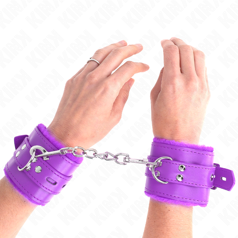 KINK - WRISTBANDS LINED WITH VIOLET SQUARE HOLES AND ADJUSTABLE VIOLET STRAP 17-29 CM X 6 CM
