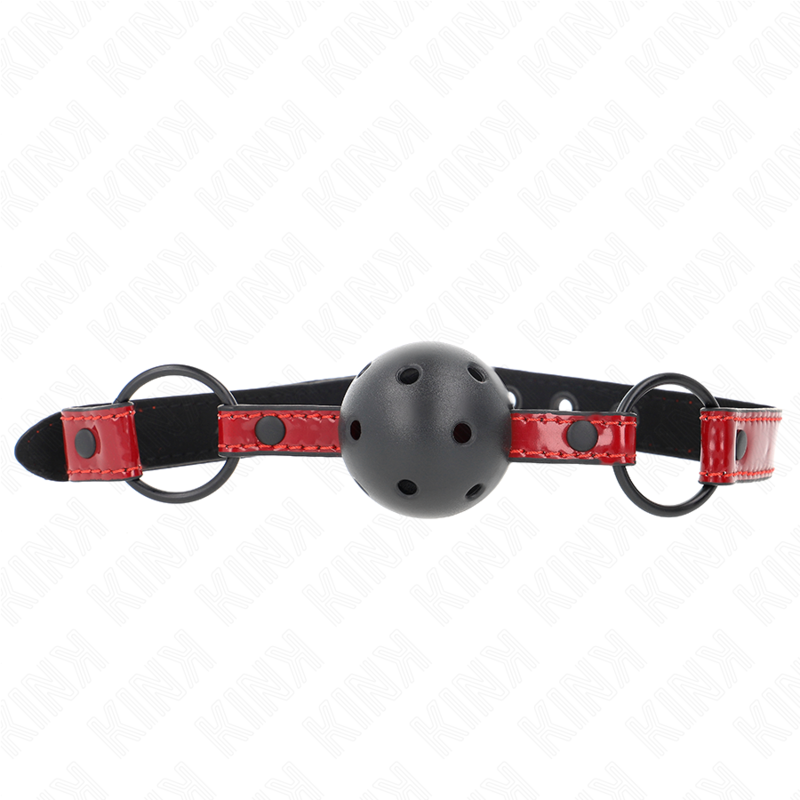 Comprar KINK Mordaza De Bola De Polipiel Brillante – Diseño Ajustable Para Una Experiencia Elegante y Sensorial-Noxtic