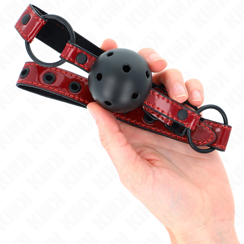 Comprar KINK Mordaza De Bola De Polipiel Brillante – Diseño Ajustable Para Una Experiencia Elegante y Sensorial-Noxtic