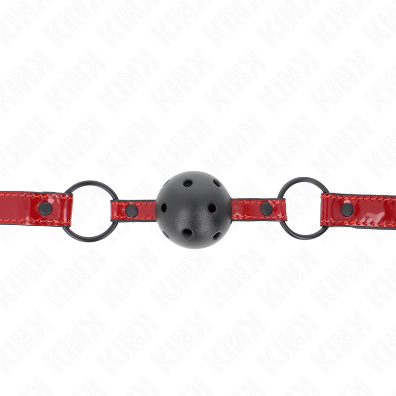 Comprar KINK Mordaza De Bola De Polipiel Brillante – Diseño Ajustable Para Una Experiencia Elegante y Sensorial-Noxtic