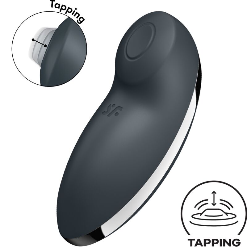 Comprar Satisfyer Tap y Climax 2 Gris – Vibrador Ergonómico Con Diseño Moderno y Silicona Médica-Noxtic