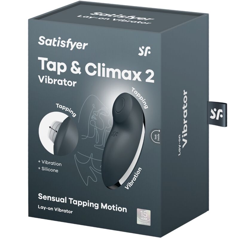 Satisfyer Tap y Climax 2 Gris – Vibrador Ergonómico Con Diseño Moderno y Silicona Médica