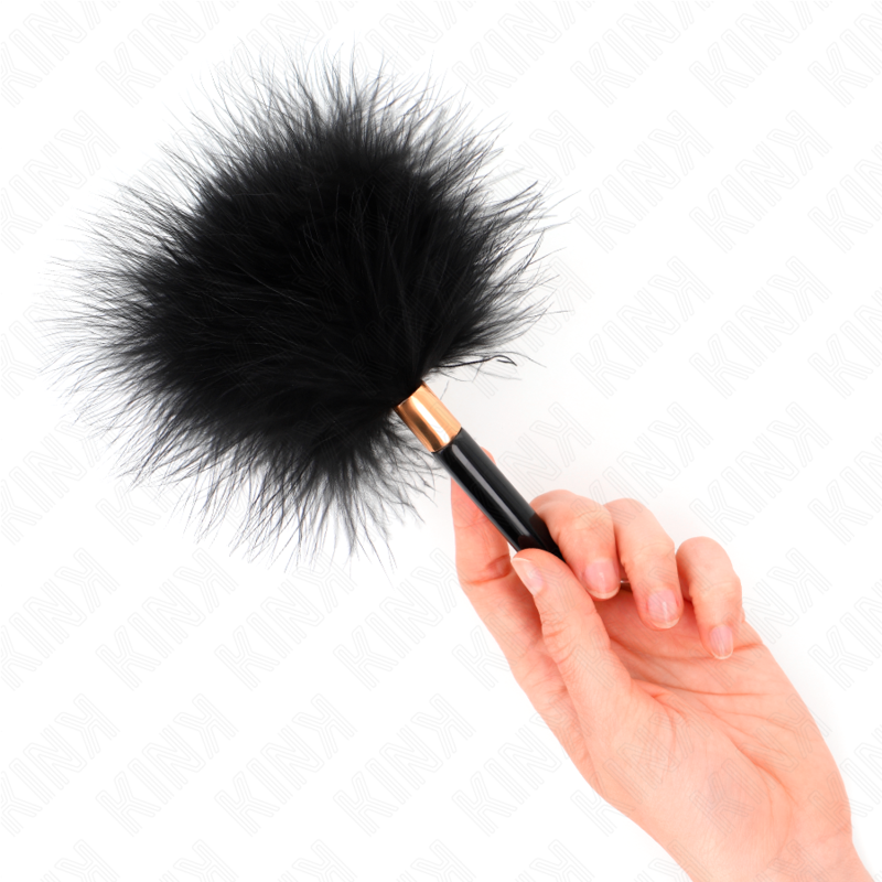 Comprar KINK Plumas Para Cosquillas Metal Dorado Negra 18 CM – Estimulación Sensorial Con Estilo Elegante-Noxtic