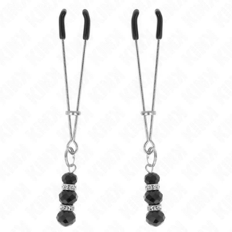 Comprar KINK Pinzas Para Pezones Plateadas – Diseño Elegante Con Triple Bola De Vidrio Para Estimulación Sensible-Noxtic