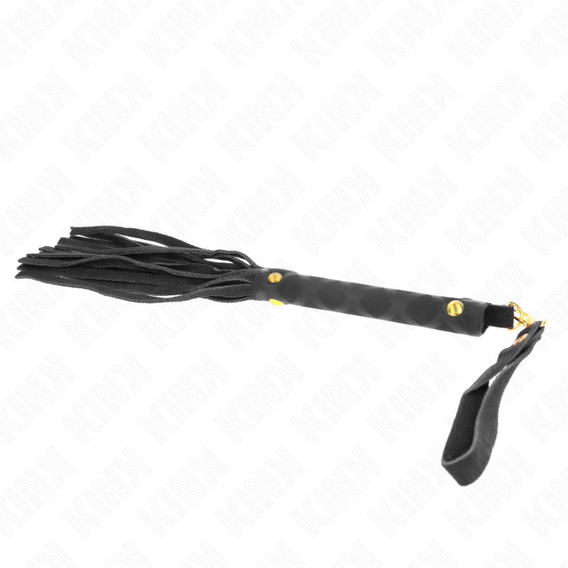 KINK Látigo Mini Piel De Ante Negro 30 Cm – Juguete Erótico Para Estimulación Sensorial Elegante