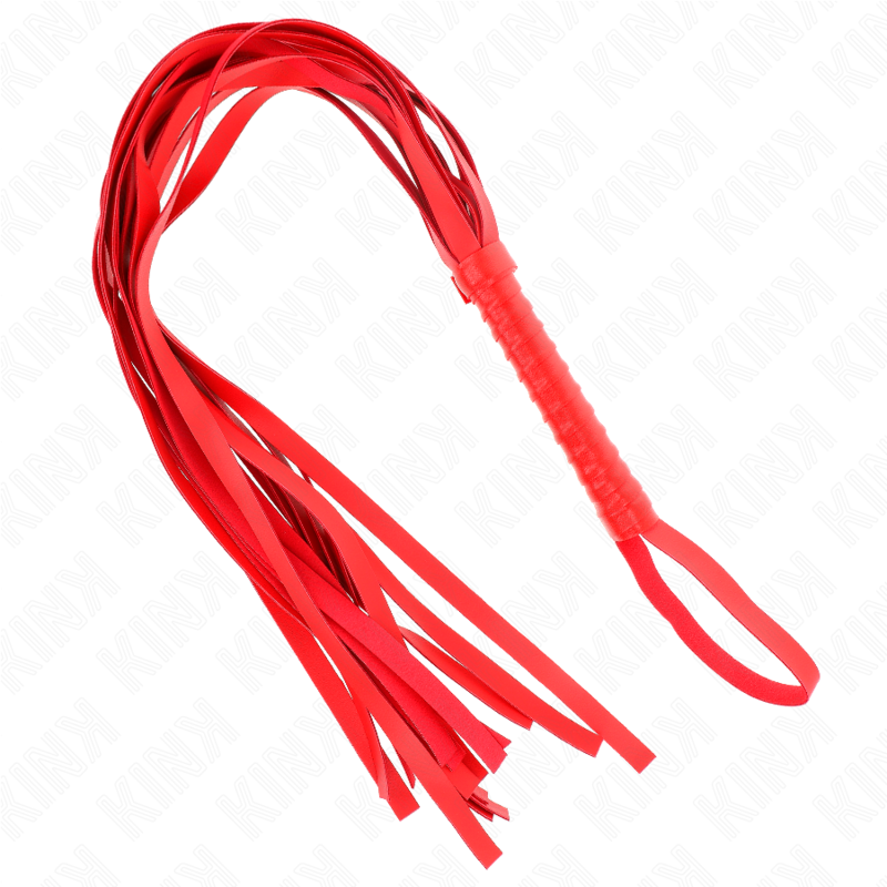 Comprar KINK Látigo De Cola Larga Y Mango Corto Rojo 70 Cm – Diseño Elegante Para Exploración Sensual-Noxtic
