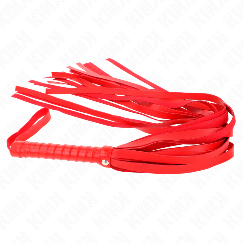 Comprar KINK Látigo De Cola Larga Y Mango Corto Rojo 70 Cm – Diseño Elegante Para Exploración Sensual-Noxtic