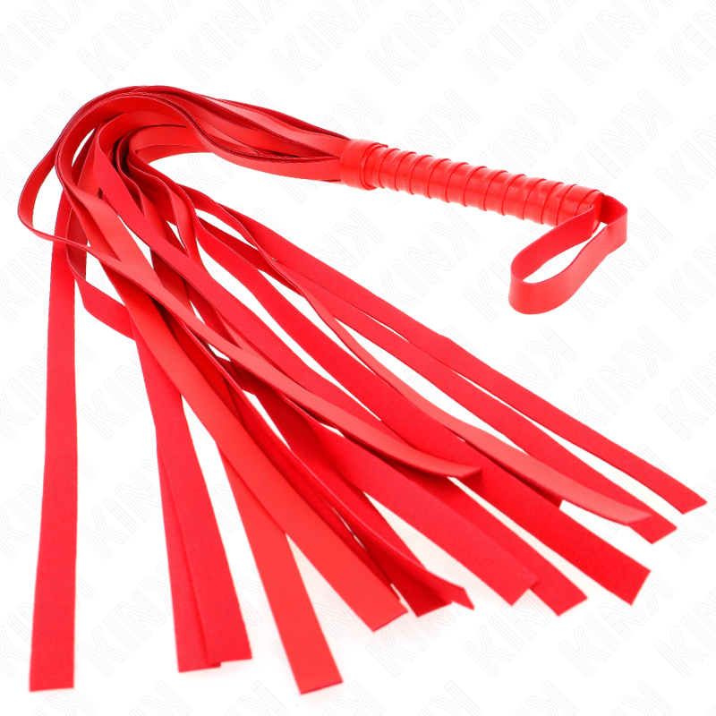 Comprar KINK Látigo De Cola Larga Y Mango Corto Rojo 70 Cm – Diseño Elegante Para Exploración Sensual-Noxtic