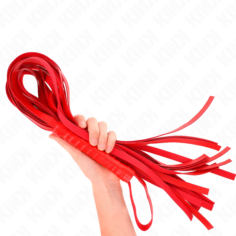 Comprar KINK Látigo De Cola Larga Y Mango Corto Rojo 70 Cm – Diseño Elegante Para Exploración Sensual-Noxtic