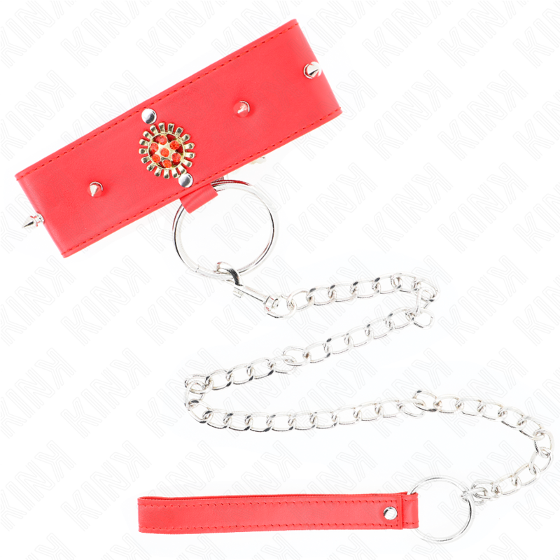 Comprar KINK Collar Con Correa Rojo – Accesorio Ajustable Con Diseño Elegante De Diamantes-Noxtic