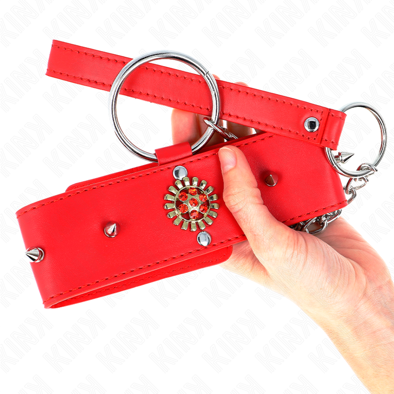 Comprar KINK Collar Con Correa Rojo – Accesorio Ajustable Con Diseño Elegante De Diamantes-Noxtic