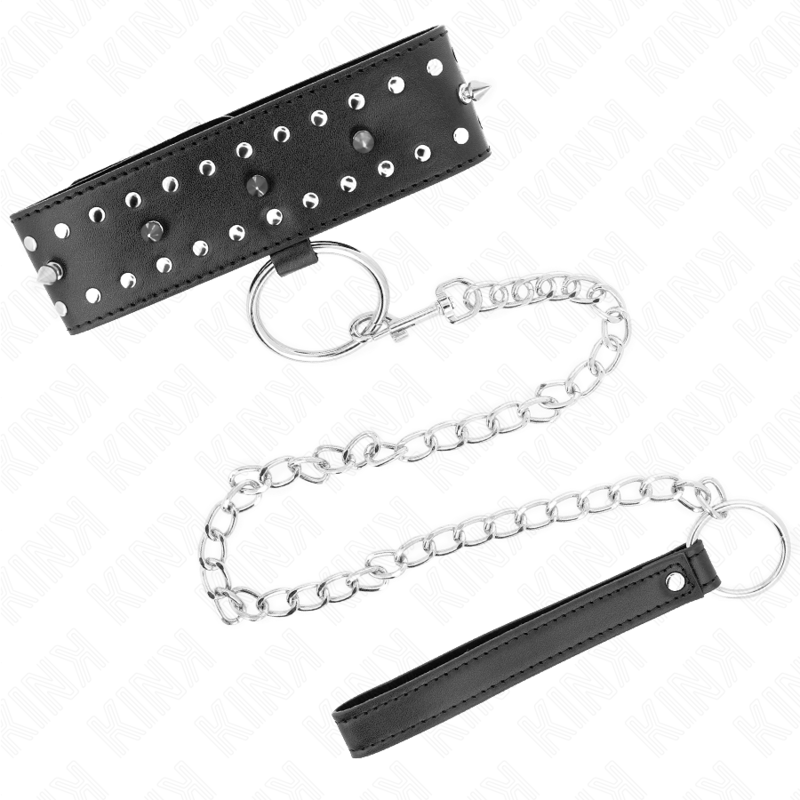 Comprar KINK Collar Con Correa Ajustable – Diseño Elegante Con Tachuelas Plateadas Para Control Y Estilo-Noxtic