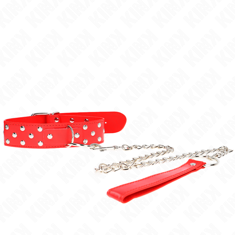 Comprar KINK Collar Con Correa Roja – Diseño Ajustable Para Comodidad Y Estilo En Juegos De Sumisión-Noxtic