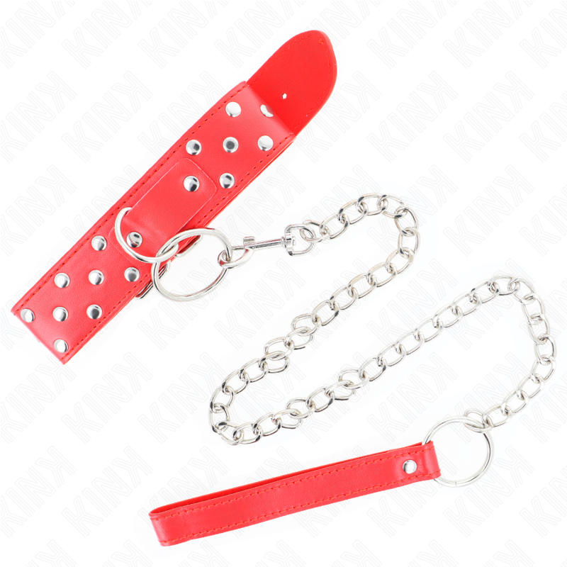 Comprar KINK Collar Con Correa Roja – Diseño Ajustable Para Comodidad Y Estilo En Juegos De Sumisión-Noxtic