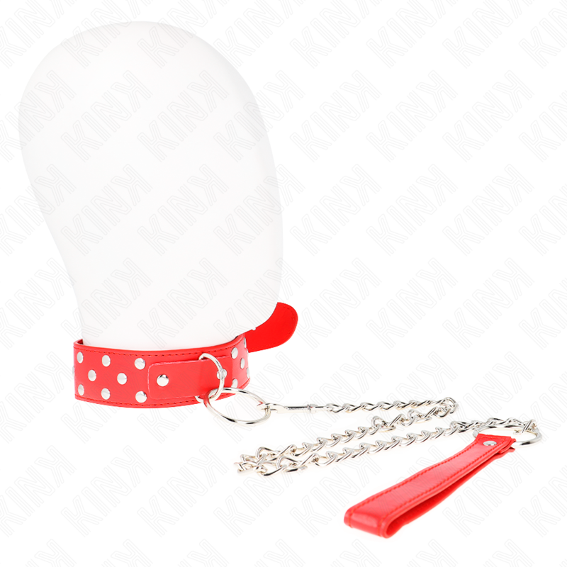 Comprar KINK Collar Con Correa Roja – Diseño Ajustable Para Comodidad Y Estilo En Juegos De Sumisión-Noxtic