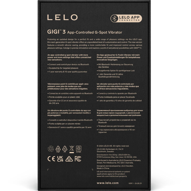 Comprar LELO GIGI 3 Vibrador Punto G Violeta – Diseño Ergonómico Para Estimulación Personalizada-Noxtic
