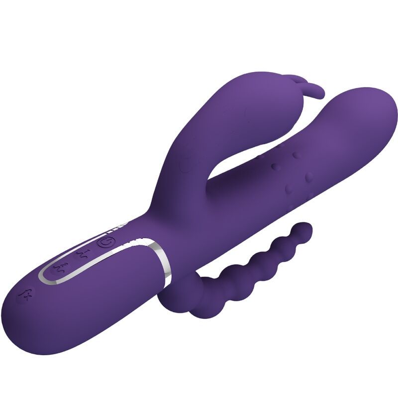 Comprar Pretty Love Cammy Vibrador Multifunción 4 en 1 Morado – Triple Estimulación Con Diseño Elegante y Recargable-Noxtic