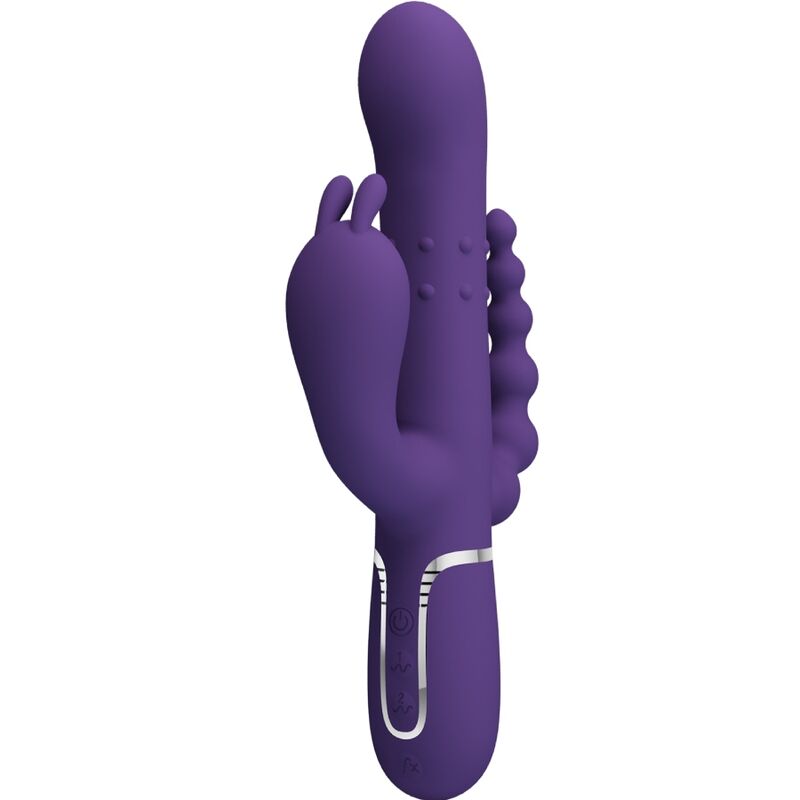 Comprar Pretty Love Cammy Vibrador Multifunción 4 en 1 Morado – Triple Estimulación Con Diseño Elegante y Recargable-Noxtic