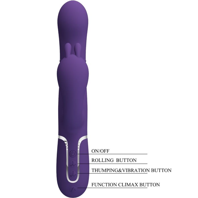 Pretty Love Cammy Vibrador Multifunción 4 en 1 Morado – Triple Estimulación Con Diseño Elegante y Recargable