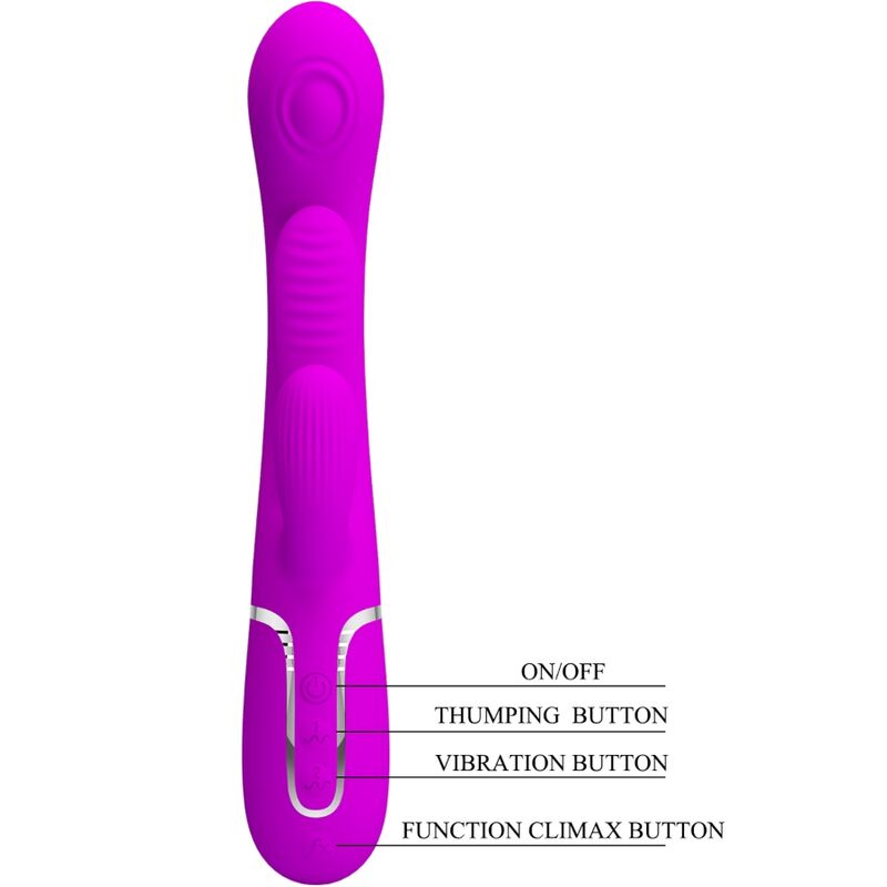 Comprar Pretty Love Shania Triple Vibrador Rabbit Multifunción Rosa – Diseño Ergonómico Con Silicona Médica Para Placer Sensorial-Noxtic