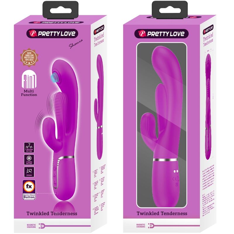 Comprar Pretty Love Shania Triple Vibrador Rabbit Multifunción Rosa – Diseño Ergonómico Con Silicona Médica Para Placer Sensorial-Noxtic