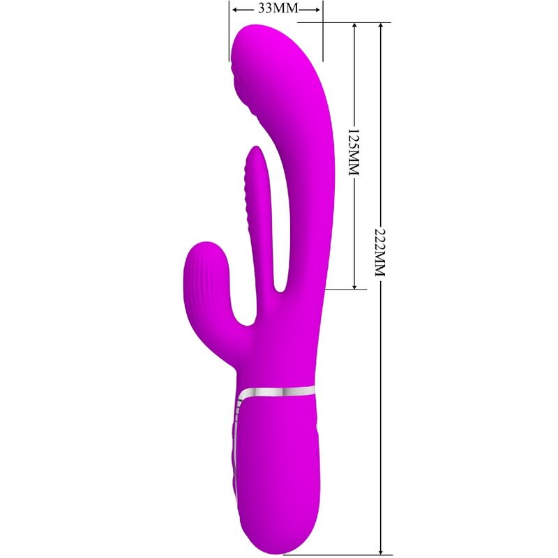 Comprar Pretty Love Shania Triple Vibrador Rabbit Multifunción Rosa – Diseño Ergonómico Con Silicona Médica Para Placer Sensorial-Noxtic