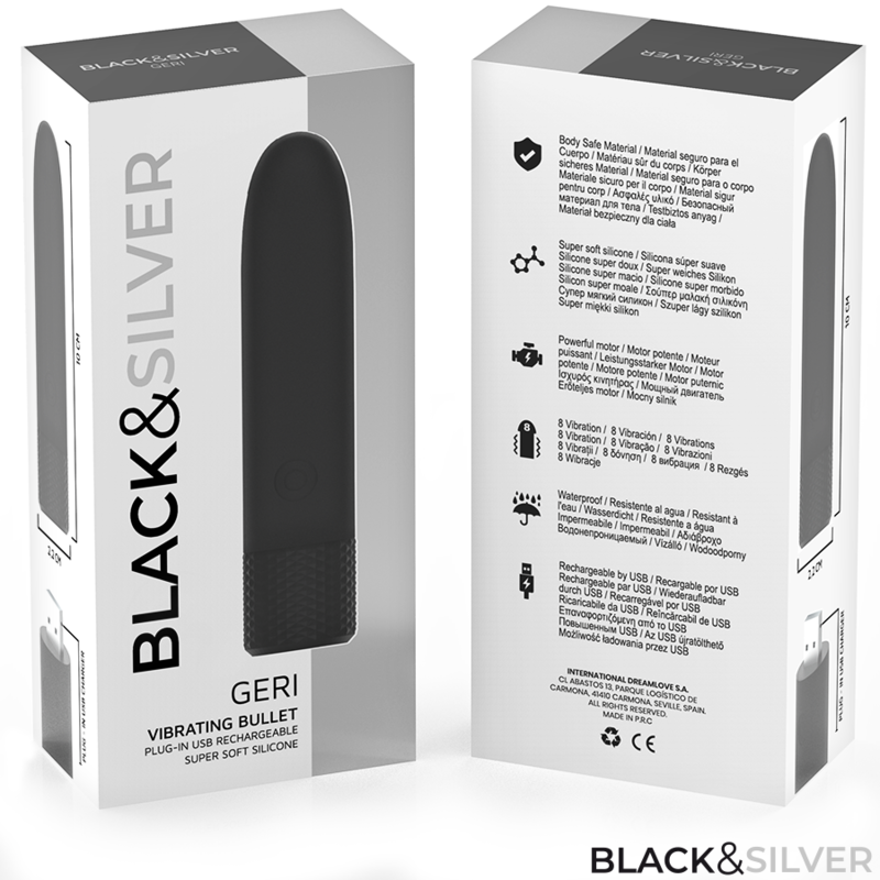Comprar BLACK&SILVER Geri Bala Vibradora Recargable – Estimulador Compacto Con Ocho Modos De Vibración-Noxtic