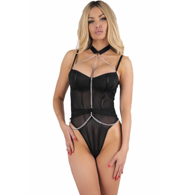 Comprar LIVCO Corsetti Fashion Rubika LC XG079 Body Negro – Diseño Elegante Con Detalle De Gargantilla-Noxtic