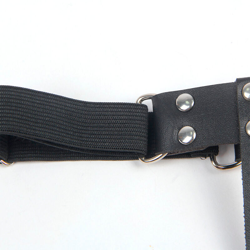 SUBBLIME Giarrettiera Punk Regolabile in Pelle Nera – Design Elegante per uno Stile Unico