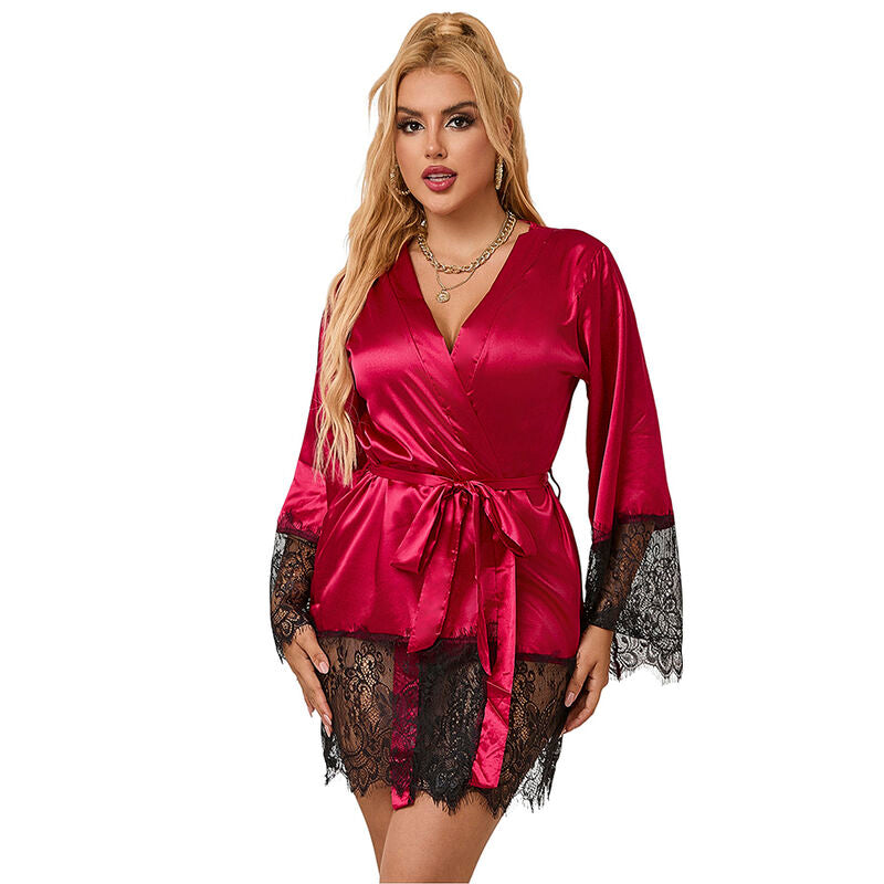 Comprar SUBBLIME Camisón De Encaje Rojo Con Tanga – Lencería Elegante Para Sensación Irresistible-Noxtic