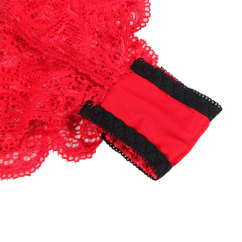 Sublime Set 3 Piezas Encaje Y Satén Rojo L/XL – Lencería Elegante Con Diseño Sensual Para Comodidad Diaria