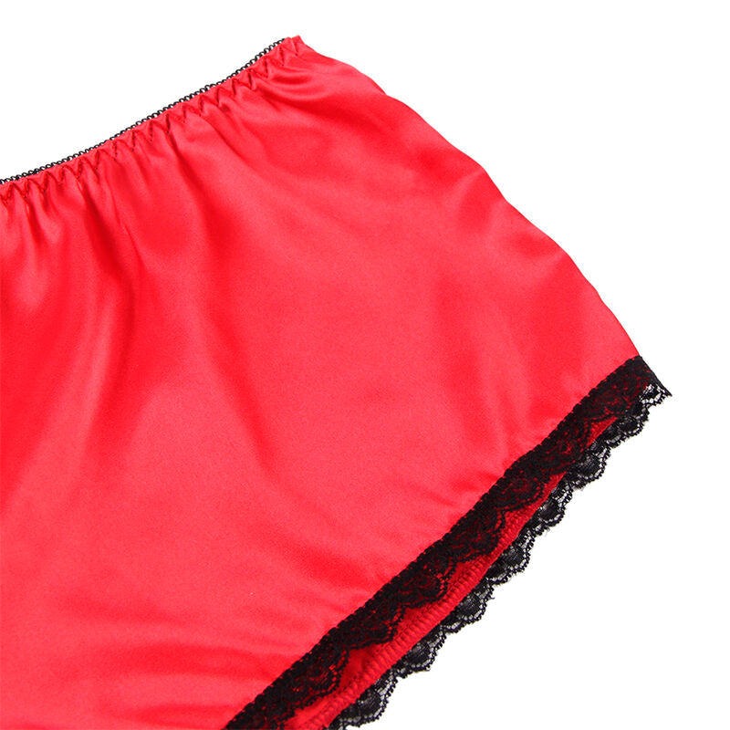 Comprar Sublime Set 3 Piezas Encaje Y Satén Rojo L/XL – Lencería Elegante Con Diseño Sensual Para Comodidad Diaria-Noxtic