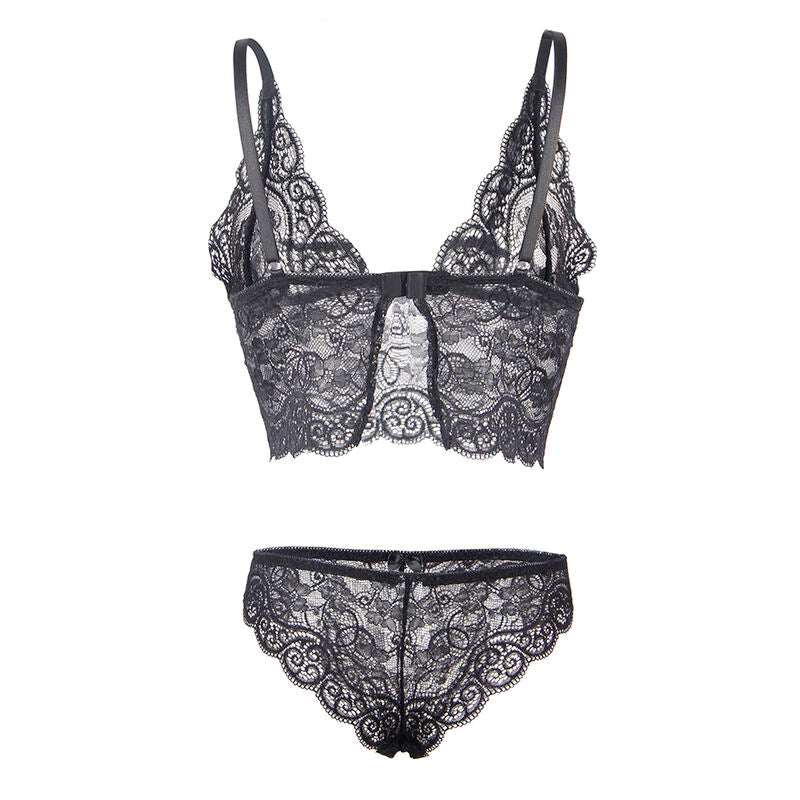 Comprar SUBBLIME Set 3 Piezas Encaje y Satén Negro S/M – Lencería Sofisticada Para Sentirse Irresistible-Noxtic