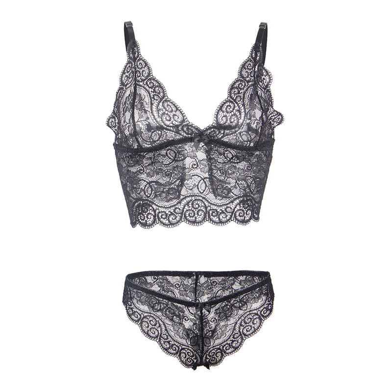 Comprar SUBBLIME Set 3 Piezas Encaje y Satén Negro S/M – Lencería Sofisticada Para Sentirse Irresistible-Noxtic