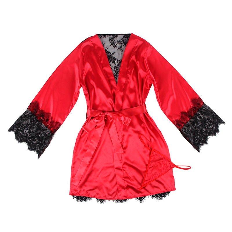 Comprar SUBBLIME Camisón De Encaje Rojo Y Negro – Lencería Sofisticada Para Resaltar Tu Feminidad-Noxtic